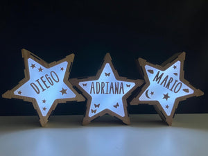 Lámpara Estrella Personalizada, lampara de noche para niños