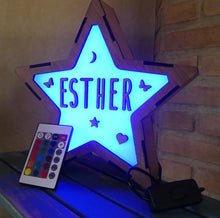 Cargar imagen en el visor de la galería, Lámpara Estrella Personalizada, lampara de noche para niños